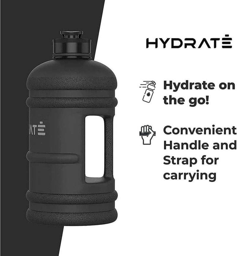 Hydrate 2.2 Litre Water Bottle - Now with Easy Drink Cap - Durable & Extra Strong - BPA-Sports & Outdoors-Kettlebell Kings
