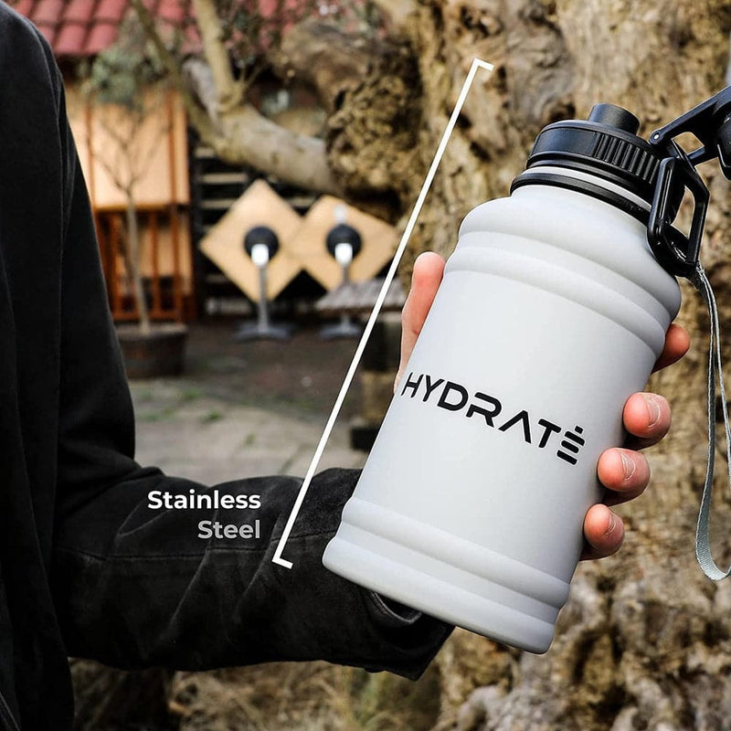 Stainless Steel 2.2 Litre Water Bottle Nardo Grey Bpafree Metal Gym Water-Kettlebell Kings