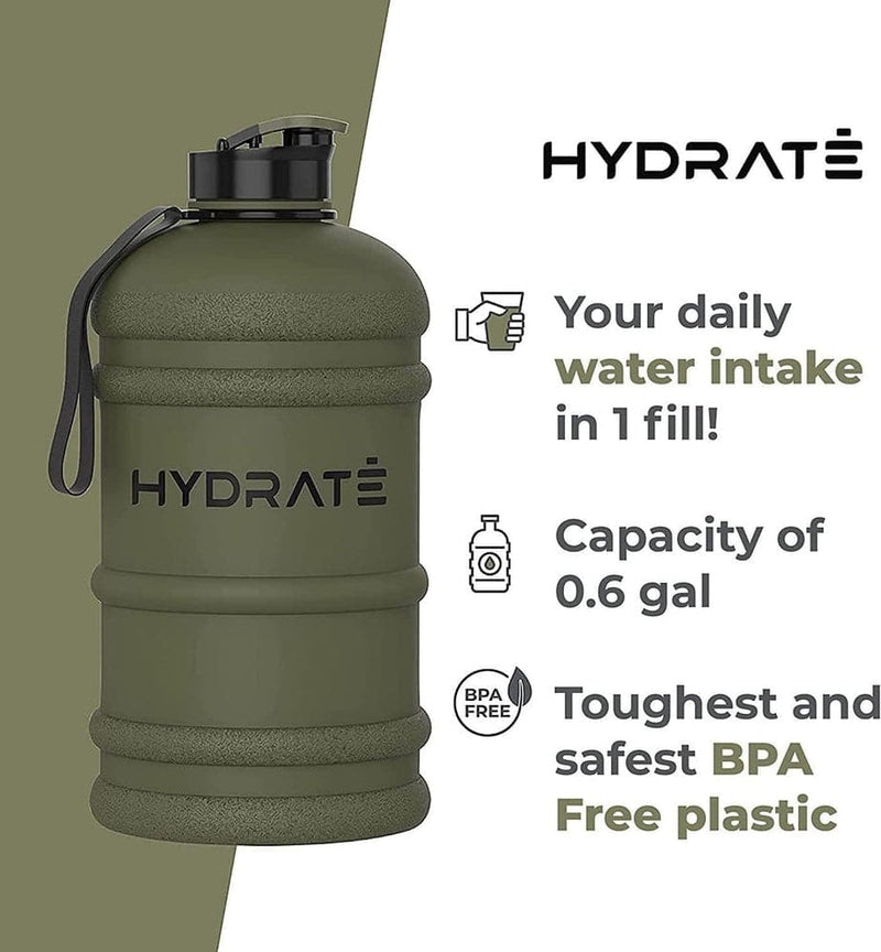 HYDRATE XL Jug Half Gallon Water Bottle - BPA Free, Flip Cap