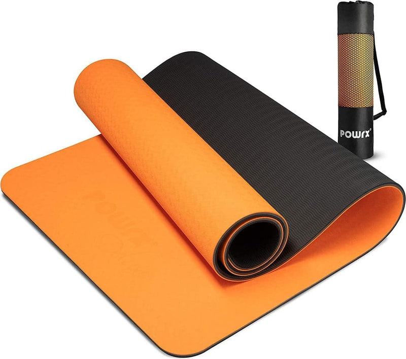 POWRX Yoga Mat 3-layer Technology incl. Carrying Strap + Bag | Excersize mat for workout-Sports & Outdoors-Kettlebell Kings