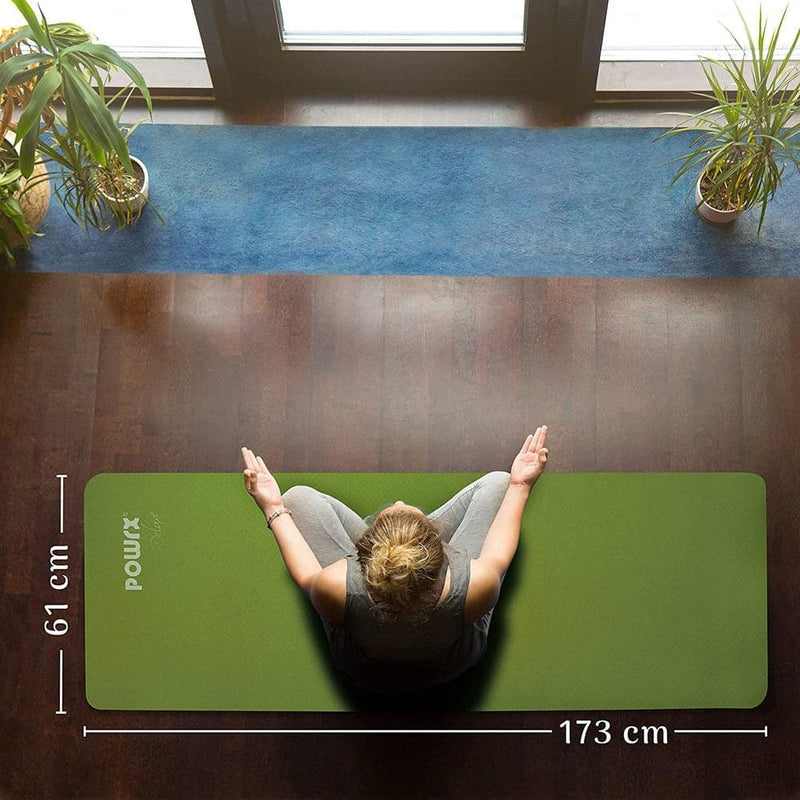  POWRX Yoga Mat TPE with Bag, Exercise mat for workout
