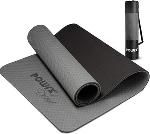 POWRX Yoga Mat 3-layer Technology incl. Carrying Strap + Bag | Excersize mat for workout-Sports & Outdoors-Kettlebell Kings