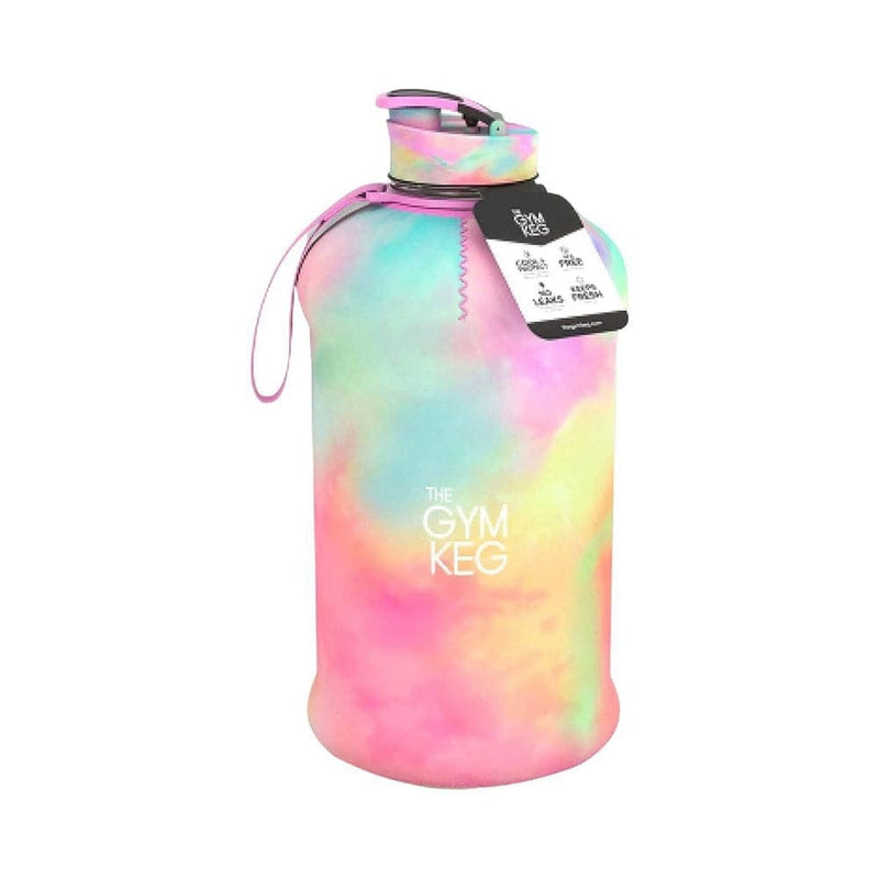 THE GYM KEG Sports Water Bottle (2.2 L) | Half Gallon | Carry Handle | Big Water Jug-Sports & Outdoors-The Gym Keg-Love Tie Dye 2.2L-Kettlebell Kings