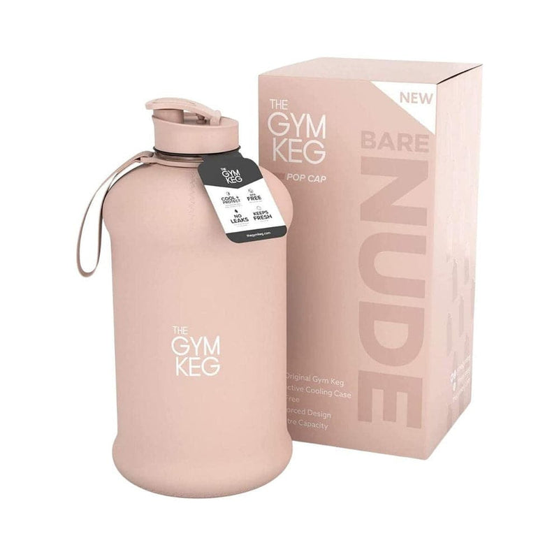 Sports Water Bottle 2.2 L Insulated Half Gallon Carry Handle Big Water-Sports & Outdoors-THE GYM KEG-Bare Nude 2.2l-Kettlebell Kings
