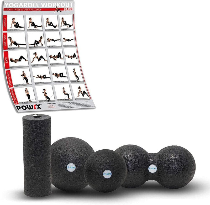 POWRX Foam Roller Set 4 in 1 for Trigger Point Self-Sports & Outdoors-Kettlebell Kings