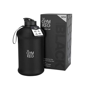 The Sports Water Bottle 2.2 L Insulated | Half Gallon | Carry Handle | Big Water Jug-Sports & Outdoors-The Gym Keg-Stealth Black 2.2 Litres-Kettlebell Kings